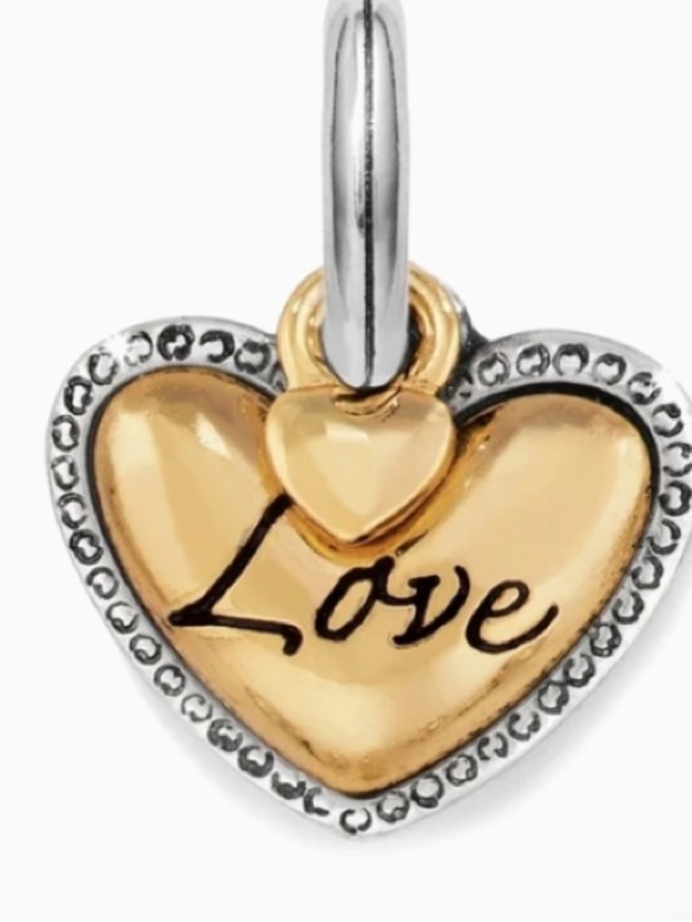 Brighton  'Love' Heart Charm in Gold and Silver Plate